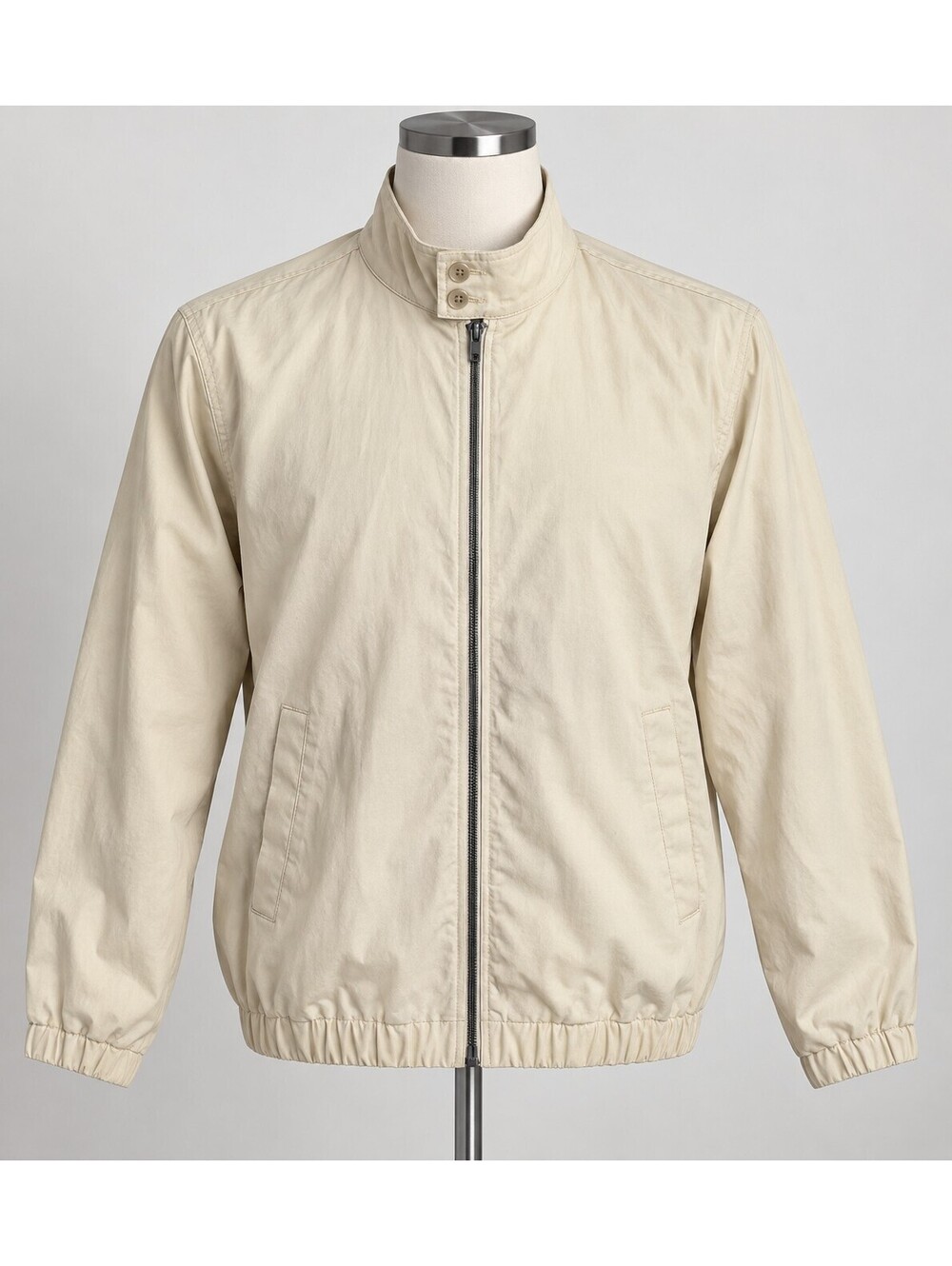 Gap Men's L Cream Cotton Harrington Full Zip Jacket 2022